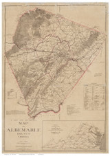 Albemarle County Virginia 1907 - Old Map Reprint