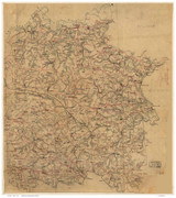 Caroline County Virginia ca 1860 (Color) - Old Map Reprint