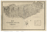 Cumberland County Virginia 1864 - Old Map Reprint