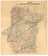 Prince George County Virginia 1865 - Old Map Reprint