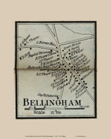 Bellingham Centre Village, Massachusetts 1858 Old Town Map Custom Print - Norfolk Co.