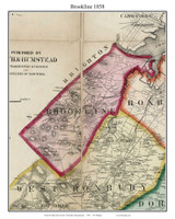 Brookline, Massachusetts 1858 Old Town Map Custom Print - Norfolk Co.