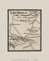 East Medway Village, Massachusetts 1858 Old Town Map Custom Print - Norfolk Co.