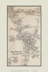 Randolph Centre Village, Massachusetts 1858 Old Town Map Custom Print - Norfolk Co.