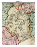 Sharon, Massachusetts 1858 Old Town Map Custom Print - Norfolk Co.