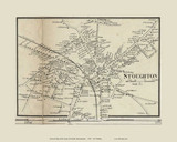 Stoughton Centre Village, Massachusetts 1858 Old Town Map Custom Print - Norfolk Co.