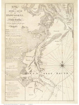 Dawfoskee River Sound (Daufuskie) 1773 Gascoigne - Hilton Head - Old Map Reprint - South Carolina Cities