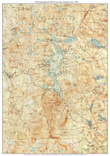 Lake Sunapee Area 1930 - Custom USGS Old Topo Map - New Hampshire