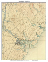 Portsmouth & Kittery 1895 - Custom USGS Old Topo Map - New Hampshire