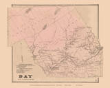 Day, New York 1866 - Old Town Map Reprint - Saratoga Co.