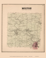 Milton, New York 1866 - Old Town Map Reprint - Saratoga Co.