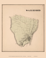 Waterford, New York 1866 - Old Town Map Reprint - Saratoga Co.