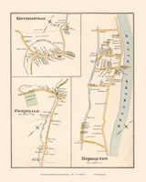 Bridgeton, Kintnesville, Ferndale Villages , Pennsylvania 1891 - Old Map Reprint - Bucks County Bridgeton, Kintnesville, Ferndale Villages , Pennsylvania 1891 - Old Map Reprint - Bucks County