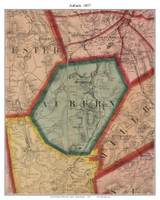 Auburn Massachusetts 1857 Old Town Map Custom Print - Worcester Co.