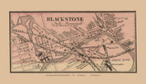 Blackstone Village Massachusetts 1857 Old Town Map Custom Print - Worcester Co.