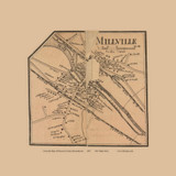 Millville Village, Blackstone Massachusetts 1857 Old Town Map Custom Print - Worcester Co. Millville Village, Blackstone Massachusetts 1857 Old Town Map Custom Print - Worcester Co.