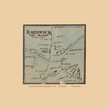 Hardwick Village Massachusetts 1857 Old Town Map Custom Print - Worcester Co.
