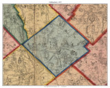 Hubbardston Massachusetts 1857 Old Town Map Custom Print - Worcester Co.