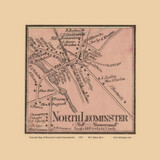 North Leominster Village, Leominster Massachusetts 1857 Old Town Map Custom Print - Worcester Co.