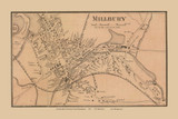 Millbury Village Massachusetts 1857 Old Town Map Custom Print - Worcester Co.