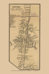 Oxford Village Massachusetts 1857 Old Town Map Custom Print - Worcester Co. Oxford Village Massachusetts 1857 Old Town Map Custom Print - Worcester Co.