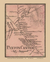 Paxton Center Massachusetts 1857 Old Town Map Custom Print - Worcester Co.