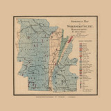 Geological Map of Worcester County Massachusetts 1857 Old Town Map Custom Print - Worcester Co.
