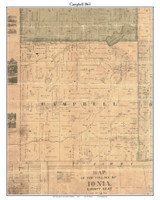Campbell, Michigan 1861 Old Town Map Custom Print - Ionia Co.