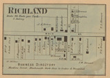 Richland Village, Richland, Indiana 1867 Old Town Map Custom Print  Rush Co.