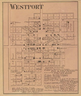 Westport Village - Sand Creek Indiana 1867 Old Town Map Custom Print  Decatur Co.