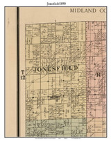 Jonesfield Michigan 1890 Old Town Map Custom Print - Saginaw Co.