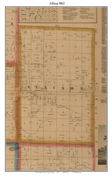 Allison, Michigan 1863 Old Town Map Custom Print - Lapeer Co.