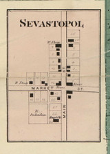 Sevastopol Village, Franklin, Indiana 1866 Old Town Map Custom Print - Kosciusko Co.