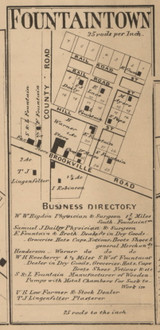 Fountaintown, Van Buren, Indiana 1866 Old Town Map Custom Print - Shelby Co.