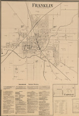 Franklin City, Franklin, Indiana 1866 Old Town Map Custom Print - Johnson Co.
