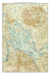 Lake Winnipesaukee & Ossipee Mountain 1928 - Custom USGS Old Topo Map - New Hampshire