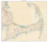 Cape Cod 1890 - Custom USGS Old Topo Map (square) - Massachusetts - cc3