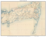 Yarmouth & Chatham 1890 - Custom USGS Old Topo Map - Massachusetts - Cape Cod Locale