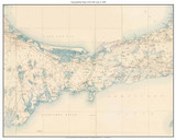 The Mid Cape - Cape Cod 1890 - Custom USGS Old Topo Map - Massachusetts - Cape Cod Regions - Barnstable, Yarmouth, Dennis, Brewster, Harwich