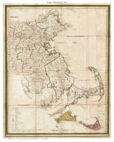 Eastern Massachusetts 1801 Carleton - Old State Map Reprint