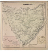 Watervliet Town, Watervliet Center and North Albany Villages, Albany Co., New York 1866 - Old Town Map Reprint - Albany & Schenectady Cos. Atlas