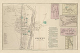 Greene Village, New York 1875 - Old Town Map Reprint - Chenango Co. Atlas 34-35 Greene Village, New York 1875 - Old Town Map Reprint - Chenango Co. Atlas 34-35