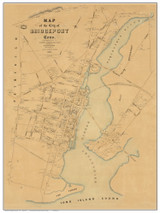 Bridgeport 1850 Sidney & Neff - Old Map Reprint - Connecticut Cities Other