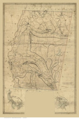 Canaan 1853  - Old Map Reprint - Connecticut Cities Other