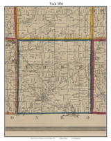 York, Michigan 1856 Old Town Map Custom Print - Washtenaw Co.