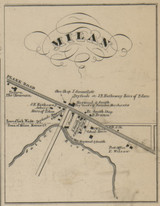 Milan Village, York, Michigan 1856 Old Town Map Custom Print - Washtenaw Co.