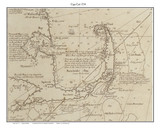 Cape Cod - Cape Only 1734 Southack - Old Map Custom Print CC-All