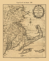 Cape Cod 1780 Hinton - Old Map Custom Print