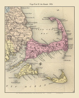 Cape Cod 1856 Colton - Old Map Custom Print CC-All