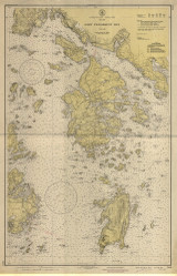 East Penobscot Bay 1943 - Old Map Nautical Chart AC Harbors 3 309 - Maine